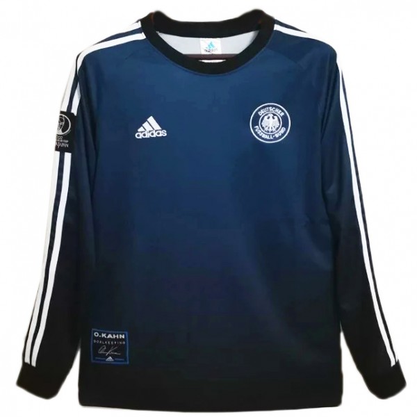 Germany gardien de but rétro maillot long hommes bleu uniforme football hauts sport maillot de football 2002